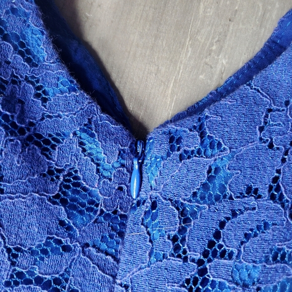 Beautiful Baby Girl Sapphire Blue V-Neck Lace Tulle Party Dress Size 12m - Picture 11 of 12